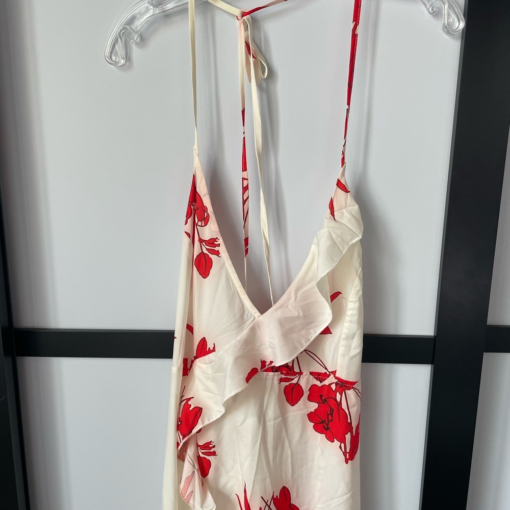 Flowy Floral Ruffle Maxi Dress Size Large